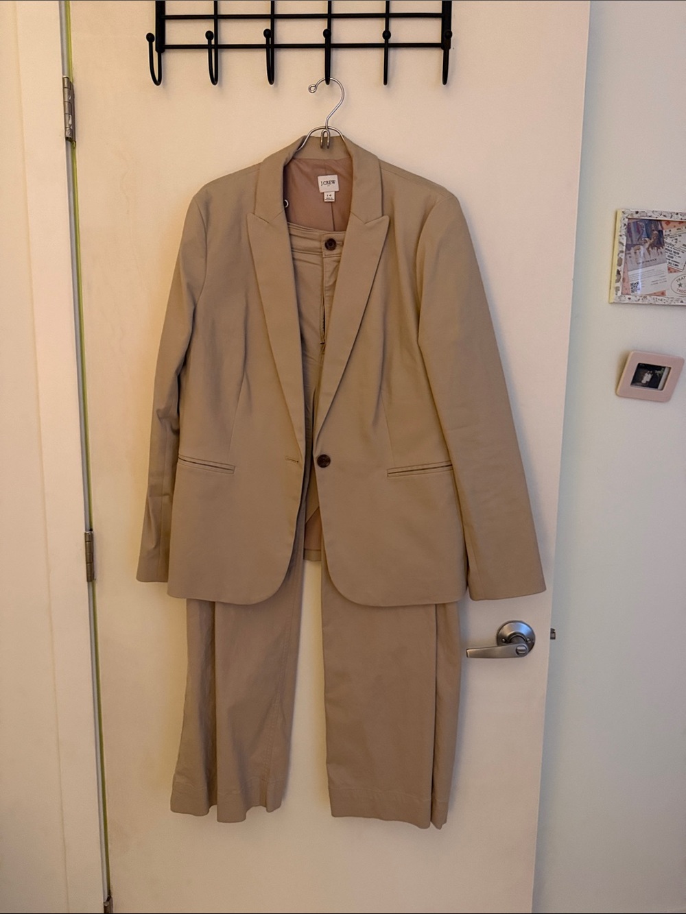 J. Crew Tan Single-Button Suit Jacket with Matching Trousers